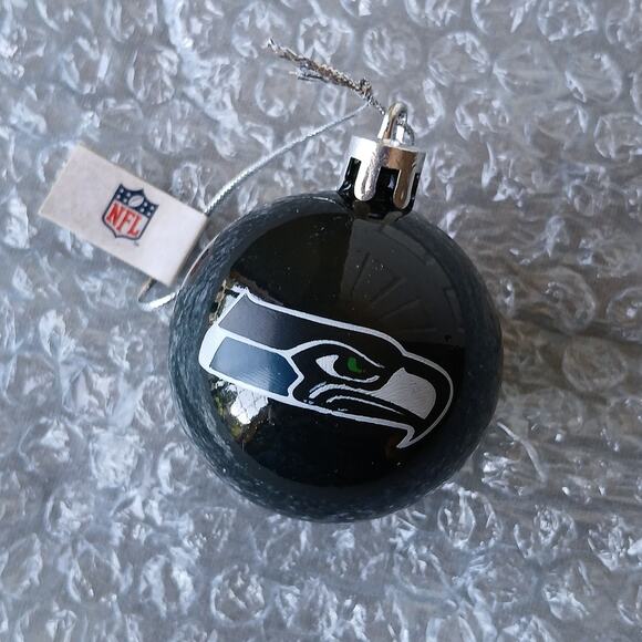 NFL Seattle Seahawks Ball Ornament 2" navy Forever Collectibles - Picture 2 of 6